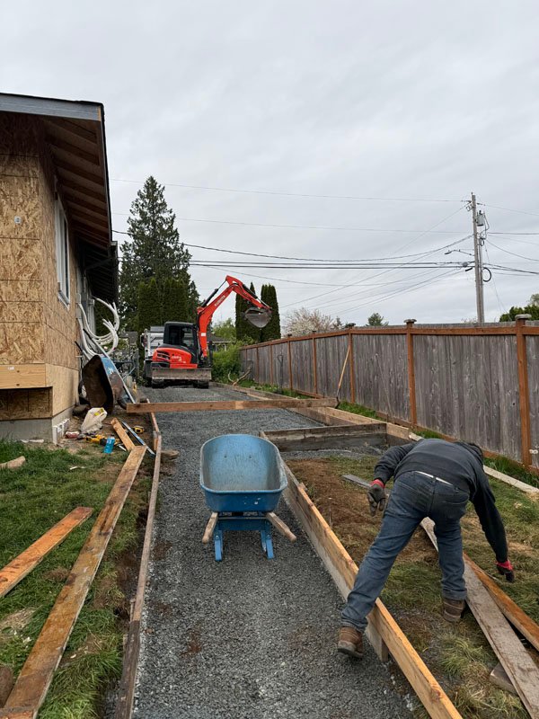 In Process Gravel Driveway Being Installed by Ivans Landscape Construction