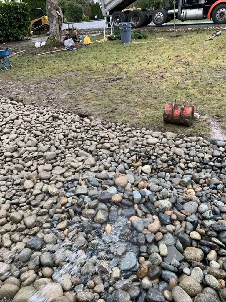Block retaining wall installation in Snohomish County by Ivan's Landscape & Construction