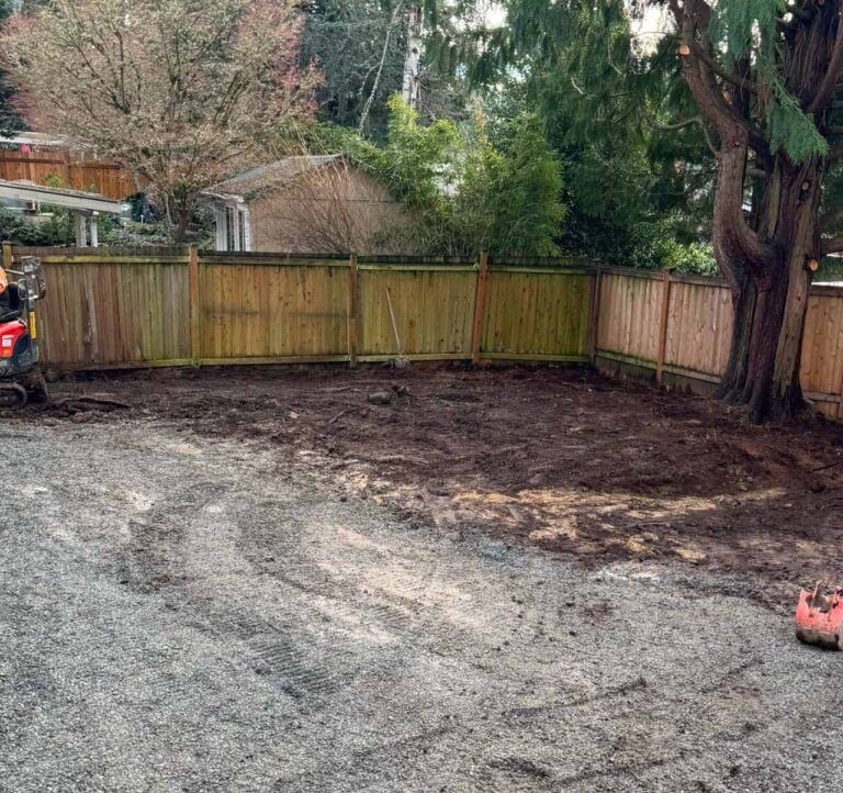 Wooden fence installation in Snohomish County by Ivan's Landscape & Construction