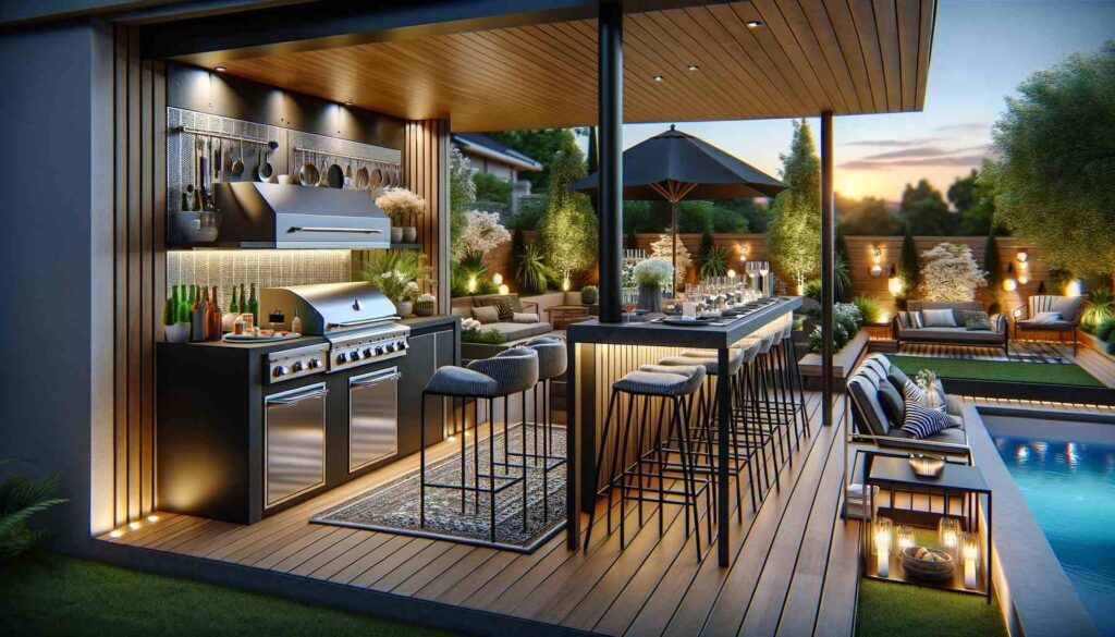 Outdoor bar and kitchen