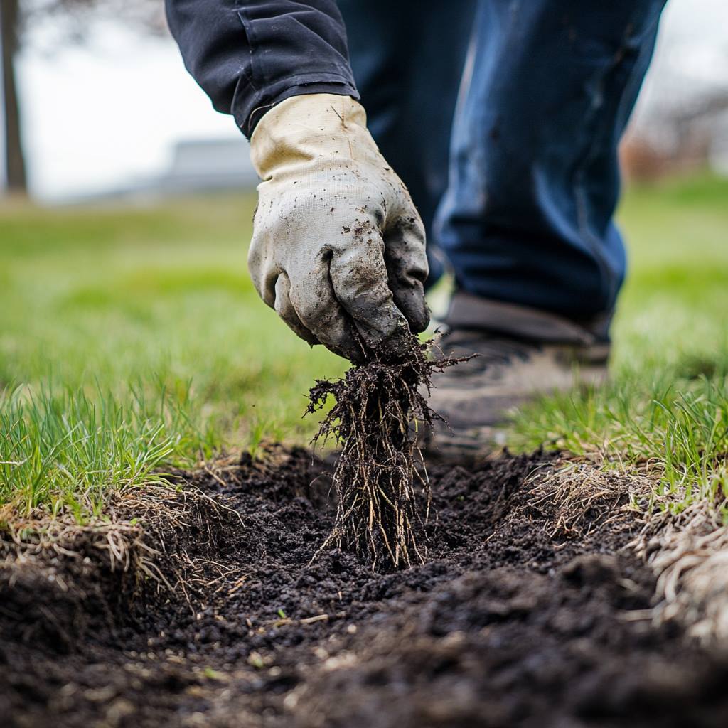 Person planting tree sapling in soil